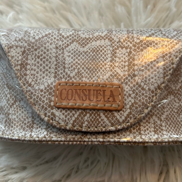 NWT- Consuela “Clay” Cream Snakeskin print Sunglasses Case main image 4